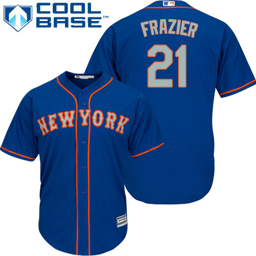 Mets #21 Todd Frazier Blue New Cool Base Alternate Home Stitched MLB Jersey - Click Image to Close